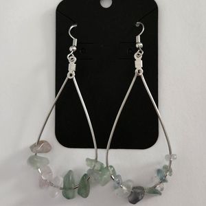 Crystal chip tear drop earings